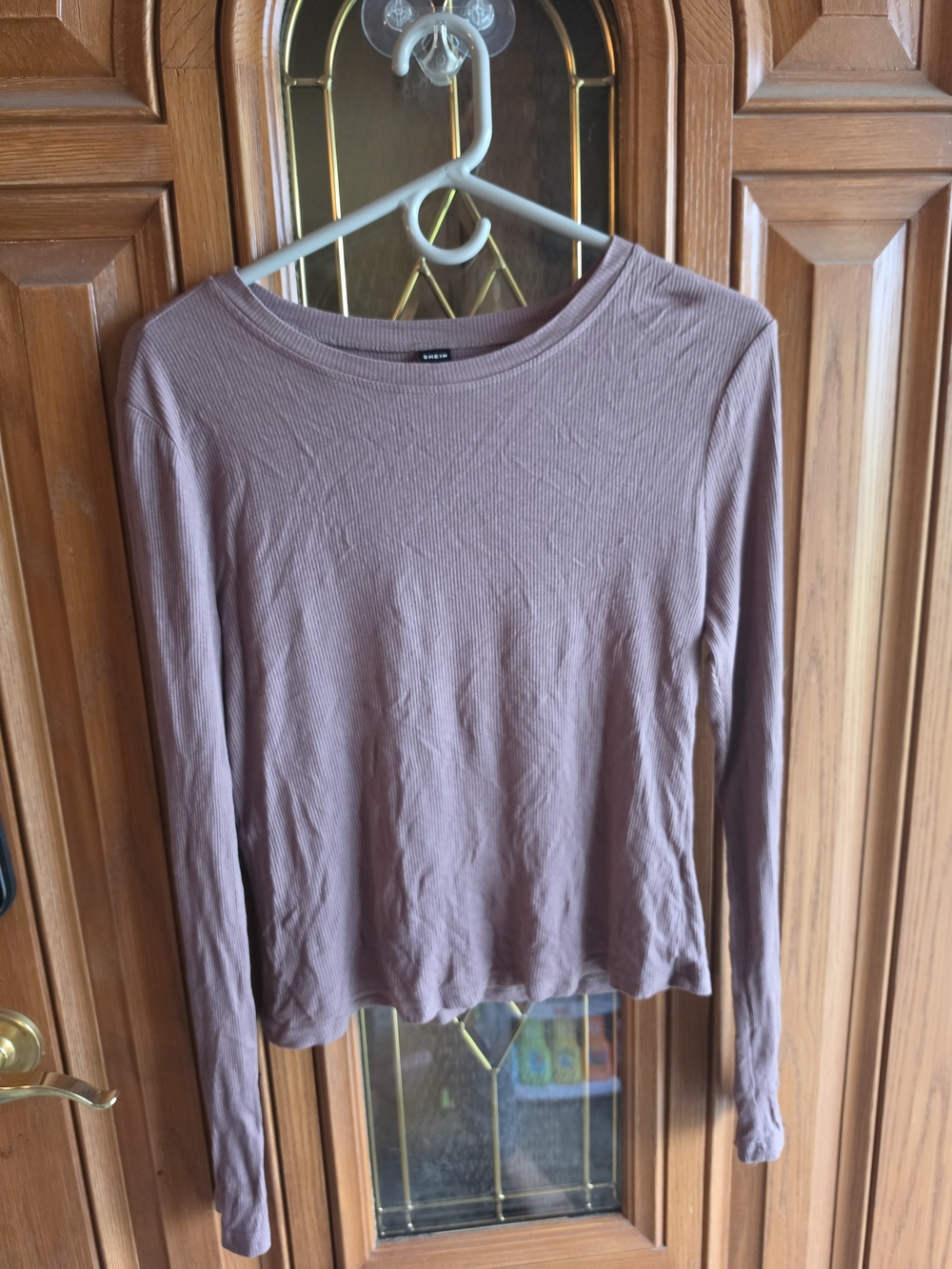 SHEIN Ribbed Long-Sleeve Crew Top